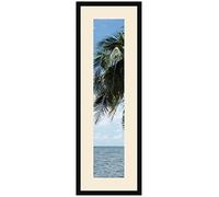 Cadre Photo avec Passe-Partout Ivoire Cadre Photo Mural pour Image 18x70 / 18 x 70 cm Cadre Noir, 2 cm de Largeur, Cadre en Bois