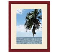 Cadre Photo avec Passe-Partout Ivoire Cadre Photo Mural pour Image 24x35 / 24 x 35 cm Cadre Bordeaux, 3 cm de Largeur, Cadre en Bois