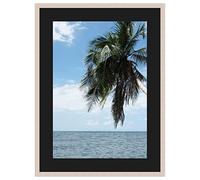 Cadre Photo avec Passe-Partout Noir pour Image 35x59 cm ou 59 x 35 cm Cadre Blanc Cassé, 2 cm de Largeur, Cadre en Bois