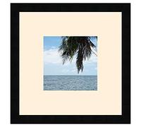 Cadre Photo avec Passe-Partout Peach pour Image 18x18 cm ou 18 x 18 cm Cadres Noir Moderne, 2.1 cm de Largeur, Cadre en Bois