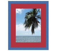 Cadre Photo avec Passe-Partout Rouge pour Image 25x35 cm ou 35 x 25 cm Cadres Bleu Marine, 3 cm de Largeur, Cadre en Bois