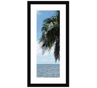 Cadre Photo avec Passe-Partout Super Blanc Cadre Photo Mural pour Image 30x64 / 30 x 64 cm Cadre Noir, 3 cm de Largeur, Cadre en Bois