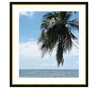Cadre Photo avec Passe-Partout Super Blanc Cadre photo mural pour image 46x65 / 46 x 65 cm cadre Creux noir avec filet dore, 2.7 cm de largeur, Cadre en bois