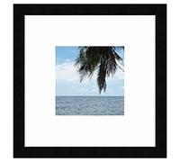 Cadre Photo avec Passe-Partout Super Blanc pour Image 16x16 cm ou 16 x 16 cm Cadres Noir Moderne, 2.1 cm de Largeur, Cadre en Bois