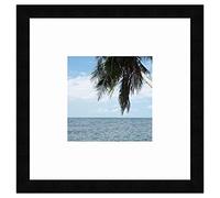 Cadre Photo avec Passe-Partout Super Blanc pour Image 18x18 cm ou 18 x 18 cm Cadres Noir, 2 cm de Largeur, Cadre en Bois