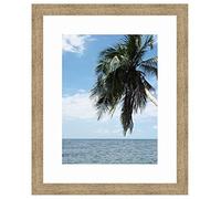 Cadre Photo avec Passe-Partout Super Blanc pour Image 23x32 cm ou 32 x 23 cm Cadres Naturel Beige, 3.5 cm de Largeur, Cadre en Bois