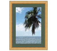 Cadre Photo avec Passe-Partout Vert Foret Cadre Photo Mural pour Image 40x59 / 40 x 59 cm Cadre Or Classic Fancy, 4.2 cm de Largeur, Cadre en Bois