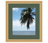 Cadre Photo avec Passe-Partout Vert Foret pour Image 32x42 cm ou 42 x 32 cm Cadres Or Classique, 3.6 cm de Largeur, Cadre en Bois