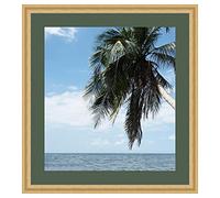 Cadre Photo avec Passe-Partout Vert Foret pour Image 48x60 cm ou 60 x 48 cm Cadres Or Classique, 3.6 cm de Largeur, Cadre en Bois