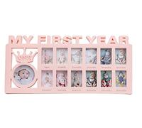 Cadre Photo Bébé 12 Mois Ma Première Année - Pêle-mêle Multi 13 Photos Liste de Naissance Cadeau Bapteme 1er Anniversaire Fille Garçon