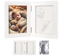 Cadre photo bébé pliable avec kit pour moulage pieds et mains [Your Design]