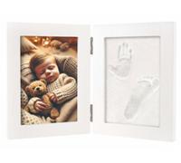 Cadre photo bébé pliable avec kit pour moulage pieds et mains Your Design