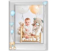 Cadre photo bébé ZEP métal Ivan bleu 10x15 cm argent brillant