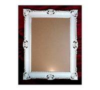 Cadre photo blanc et or bicolore, 90 x 70 cm, avec vitre en verre, cadre photo pour selfie, cadre photo, accessoires cadre antique, baroque, roco, repro, shabby chic, renaissance jeunesse, style