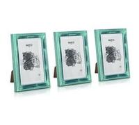 Cadre photo - Blumfeldt Casa chic Lancaster rectangulaire - Set de 3 photos - 17x12 cm - bois - Turqoise G