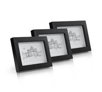 Casa Chic Cadre Photo, Cadre Photo en Bois de 18x13 cm, Cadres Photo, Porte Photo Mural, Cadre Decoration Murale Pele Mele, Affichage Vertical/Horizontal, avec Protection Verre et Passe Partout Inclus