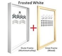 Cadre Photo, Cadre Aluminum Picture Frames Kit for Oil Paintings and Canvas Prints Artwork Minimalist Wall Art Decor 50x70 60x80cm(Frosted White,45x65cm)