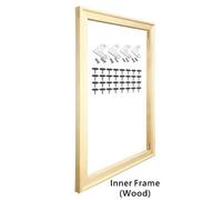 Cadre Photo, Cadre Aluminum Picture Frames Kit for Oil Paintings and Canvas Prints Artwork Minimalist Wall Art Decor 50x70 60x80cm(Wood Inner Frame,35x45cm)