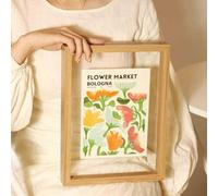 Cadre photo, Cadre photo, cadre flottant double verre face multicolore plusieurs tailles(Walnut,A3 [29.7 * 42cm])