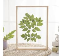 Cadre photo, Cadre Photo, Double Face Transparent en Bois Creux Spécimen Multicolore Plusieurs Tailles(Original Wood Color,A4 paper size)