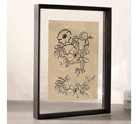 Cadre photo, Cadre Photo, Double Face Transparent Flottant Photo-Spécimen MDF Acrylique Multicolore Plusieurs Tailles(Black Wood Grain,(Inner diameter 38.5 * 52.5cm))