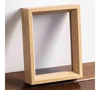 Cadre photo, Cadre Photo en bois Transparent Double face, couleur noyer/bois, 6/8 pouces et formats A4/A3(Original Wood Color,6 inches)