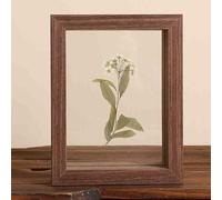 Cadre photo, Cadre photo flottant double face en verre couleur noyer/bois, plusieurs tailles(Walnut Color,Square 8 inches)