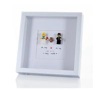 Cadre photo carré 3D de 3 cm de profondeur pour fleurs, médailles, accessoires, cadre photo ombré, blanc, dimensions intérieures : 15 x 15 cm