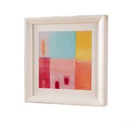 Cadre photo carré en pin massif pour photos de 25 x 25 cm, compatible avec suspension murale et affichage horizontal (blanc)