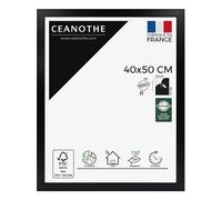 Ceanothe Cadre Photo 40x50 cm en Bois Noir Convient au A3 de la Collection Design Eternel Verre acrylique Incassable - Fabriqué en France