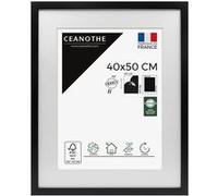 Ceanothe Cadre Photo 40x50 cm en Bois FSC Noir Passe-partout 30x40 cm - Convient au A3 Design Effet Caisse Collection MILAN Verre acrylique Incassable Fabriqué en France