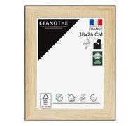 Ceanothe Cadre Photo 18x24 cm Bois Contour Noir Convient au A5 Collection Newton Bois Noir Verre Acrylique Incassable Recyclé Fabriqué en France