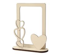 Cadre photo coeur en bois à monter et décorer 15 x 12 cm 4 pièces