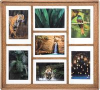 Cadre photo collage "Eliott" - 7 photos - manguier et verre - Atmosphera créateur d'intérieur