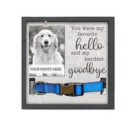 Cadre photo commémoratif pour animal de compagnie, collier, souvenir, boîte d'ombre, cadeau de condoléances pour la perte d'un chien ou d'un chat, cadre photo souvenir pour amis en deuil, blanc