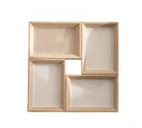 Cadre photo composite à quatre grilles avec dessus de table ou support mural pour mettre en valeur vos photos précieuses avec une protection durable (chêne blanc)
