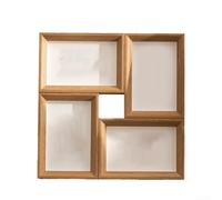 Cadre photo composite à quatre grilles avec support de table ou support mural pour mettre en valeur vos photos précieuses avec une protection durable (bois)