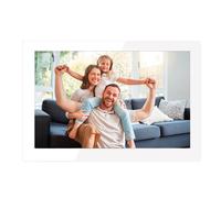 AgfaPhoto Cadre photo numérique APF1000WIFIGLWH 10 pouces Wi‑Fi 32 Go Appli FRAMEO Bois