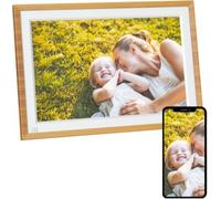 AGFA PHOTO Cadre Photo Connecté Realiview APF1000 Wi-Fi 10 LCD - Affichage Photos/Vidéos, Horloge, Météo, Rotation Auto, Mémoire 32Go, Appli FRAMEO iOS/Android Incluse - Bois