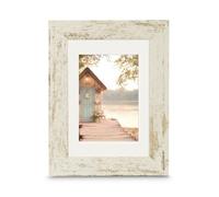 Cadre photo - Cottage - Plastique - 10 x 15 cm - Blanc cassé effet vieilli