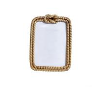 Cadre photo créatif en résine avec un nœud métallique et un extérieur doré, pour afficher des photos précieuses et améliorer le style de décoration de n'importe quelle pièce (20,3 x 14,8 cm)