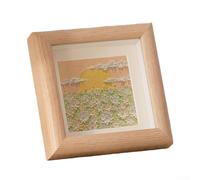 Cadre photo creux de 15 cm style peinture à l'huile pour affichage d'œuvres d'art pour enfants avec maintien sûr et placement sur table pour 15 x 15 cm (chêne blanc)