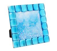 Cadre photo d coratif turquoise scintillant Isaac Jacobs, pr sentoir photo pour la maison, DAcor (4x4 turquoise)