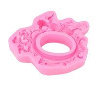 Cadre photo d'ange européen Silicone Moule Diy Baking Fondant Chocolate Moule Cake Decorating Tool For Kids Birthday Party Rose Grey 17x15x2.6cm (Rose)