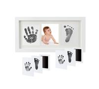 Cadre photo d'argile d'empreinte de main de bébé,Kits de moulage et d'empreintes, cadre en bois et verre acrylique, cadeau de kits