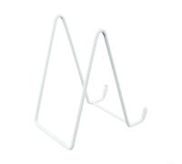 Cadre photo de bureau en métal - Chevalet de table - Petit présentoir artistique - Support de décoration de bureau - Support de livre et de médailles - Noir blanc et doré (trompette blanche)