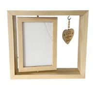 Cadre photo de bureau rotatif en bois - Cadre de bureau rotatif, affichage photoframe rotatif avec étiquette d'amour à double face pour chambre à coucher, maison