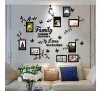 Cadre photo de l'arbre généalogique de 120 cm x 120 cm, sticker mural puzzle. Avant l'installation, veuillez regarder la vidéo ou lire le manuel d'instructions, ne pas estimer la taille, il y a des ma