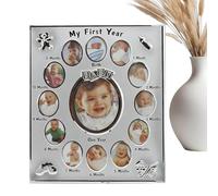 Cadre photo de première année, affichage de mémoire esthétique, de 8 x 10 pouces avec construction, cadre commémoratif pour souvenirs, cadres élégants avec un design élégant, décoration d'anni