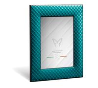 Cadre Photo de Table en métal émaillé avec Finition tressée Trame en Maille Idée Cadeau.